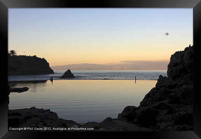Rock pool at dawn, Crab Island, Tenerife Framed Print by Phil Crean