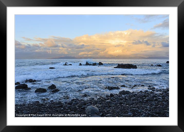 Dawn looking west from Tenerife Framed Mounted Print by Phil Crean