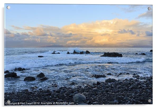 Dawn looking west from Tenerife Acrylic by Phil Crean