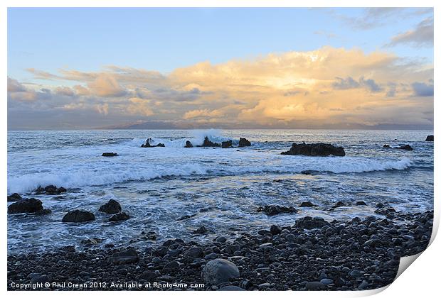 Dawn looking west from Tenerife Print by Phil Crean