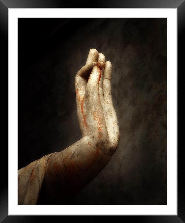Mudra hand gesture Framed Mounted Print by David Worthington