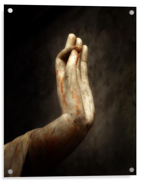 Mudra hand gesture Acrylic by David Worthington