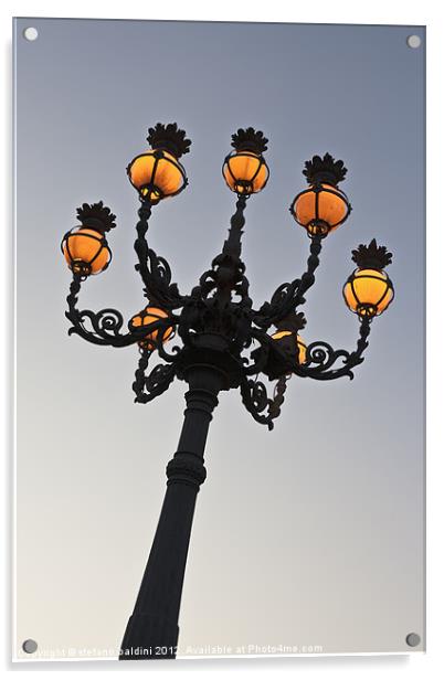 Lamp post at the Vatican city at dusk Acrylic by stefano baldini