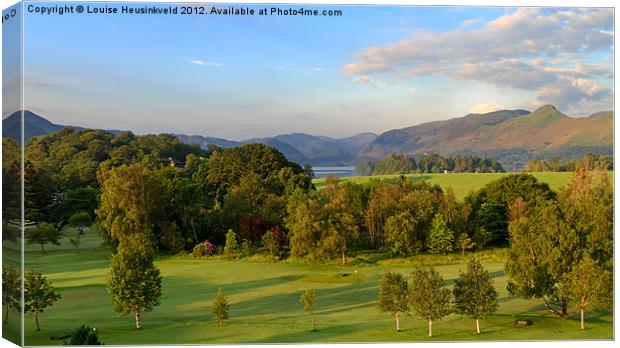 Borrowdale and Derwentwater at dawn Canvas Print by Louise Heusinkveld