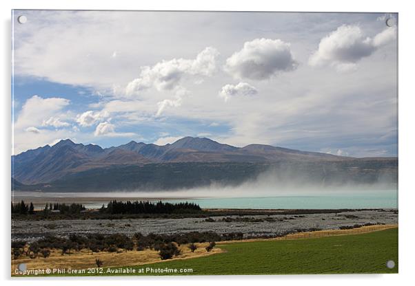 Lake Pukaki New Zealand Acrylic by Phil Crean