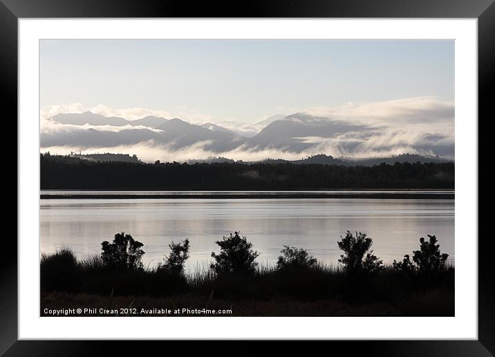 Lake Mahinapua dawn New Zealand Framed Mounted Print by Phil Crean