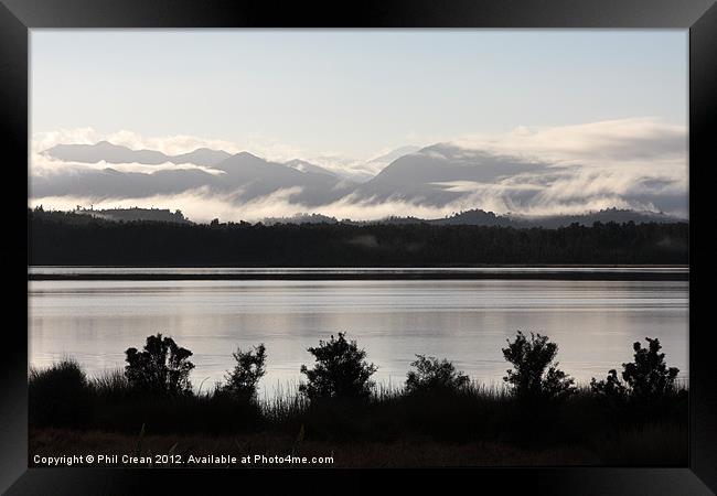 Lake Mahinapua dawn New Zealand Framed Print by Phil Crean