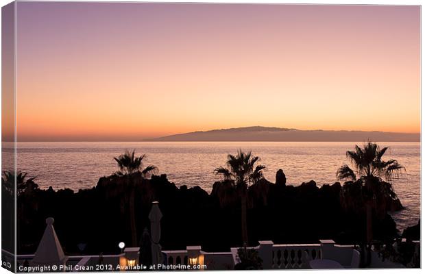 Sunset view Tenerife to Gomera Canvas Print by Phil Crean