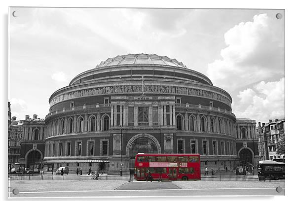 Royal Albert Hall Red Bus Acrylic by David French