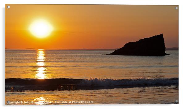 Pembrokeshire Sunset 2 Acrylic by John Biggadike