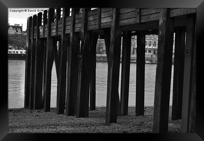 Wooden Pier Framed Print by David Griffin