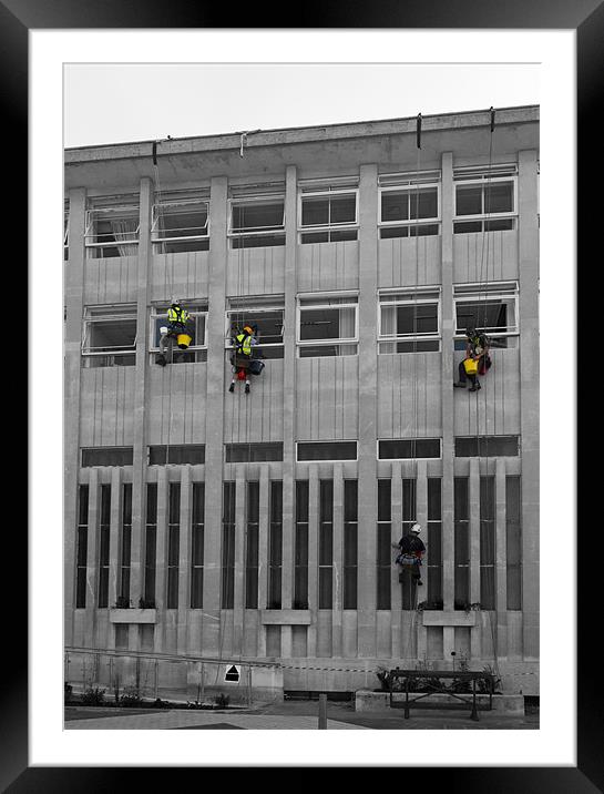 Window cleaning Framed Mounted Print by David French