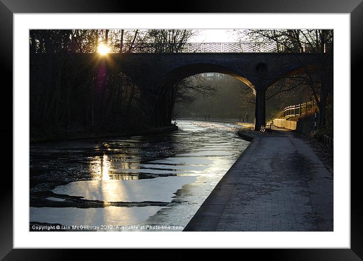Frozen Canal at Sunset Framed Mounted Print by Iain McGillivray