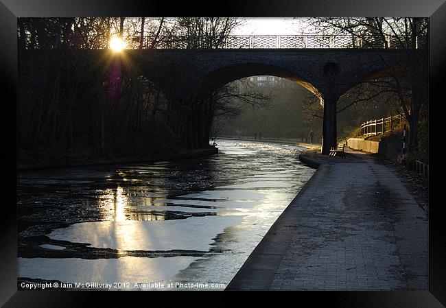 Frozen Canal at Sunset Framed Print by Iain McGillivray