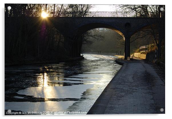 Frozen Canal at Sunset Acrylic by Iain McGillivray