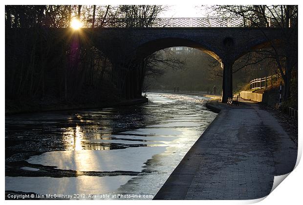 Frozen Canal at Sunset Print by Iain McGillivray