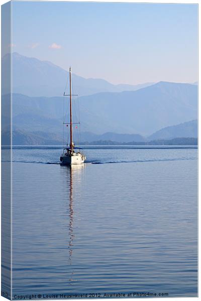 Sailing boat, Skopia Limani, Turkey Canvas Print by Louise Heusinkveld