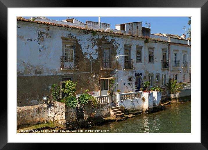 Waterfront House in Tavira, Portugal Framed Mounted Print by Louise Heusinkveld