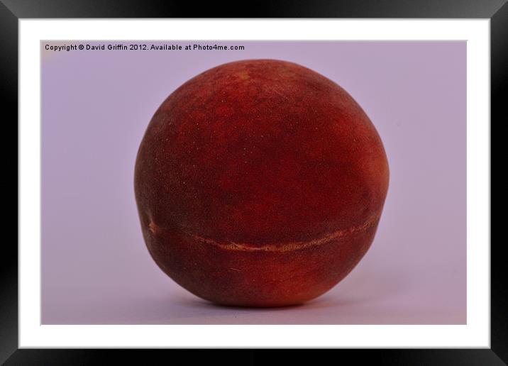 A ripe peach Framed Mounted Print by David Griffin