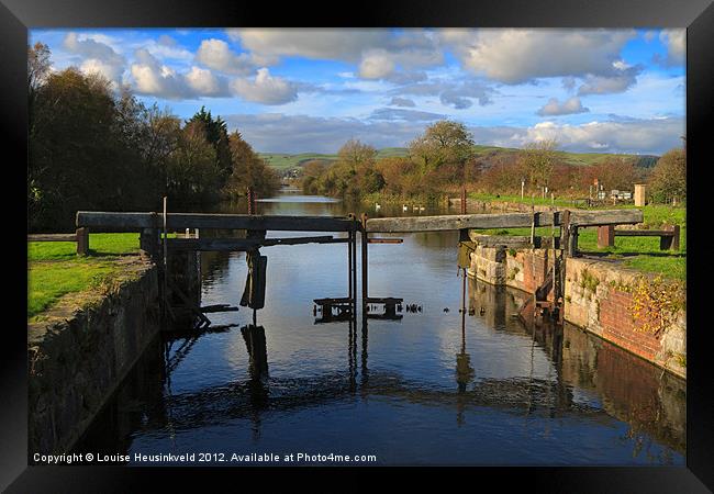 Lock Gates, Ulverston Canal, Cumbria Framed Print by Louise Heusinkveld