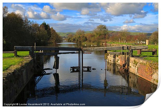 Lock Gates, Ulverston Canal, Cumbria Print by Louise Heusinkveld