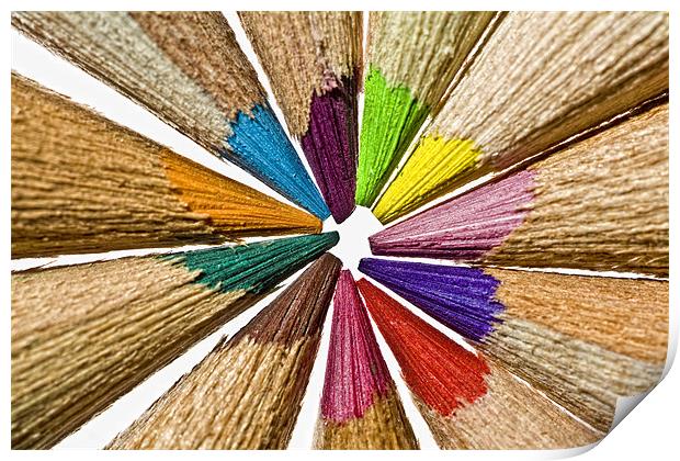 Colourful Pencil Points Closeup Print by Steven Clements LNPS