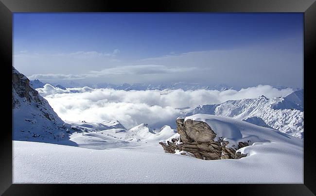 Roche De Mio Alpine View Framed Print by Steven Clements LNPS