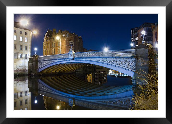 Leeds Blue Bridge Framed Mounted Print by Jonathan Emery