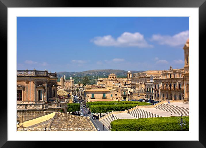 Noto Sicily in Miniature Framed Mounted Print by Lucy Antony