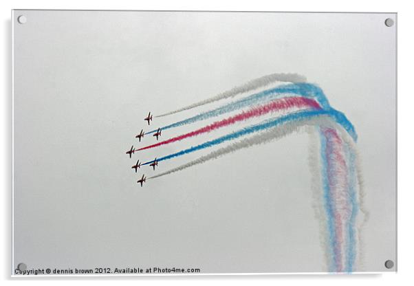 Red Arrows at Lowestoft airshow Acrylic by dennis brown
