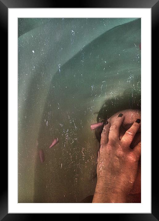 woman underwater Framed Mounted Print by Dawn Cox