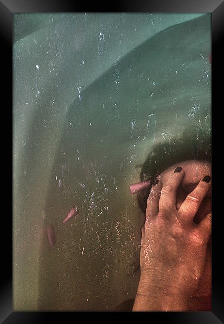 woman underwater Framed Print by Dawn Cox