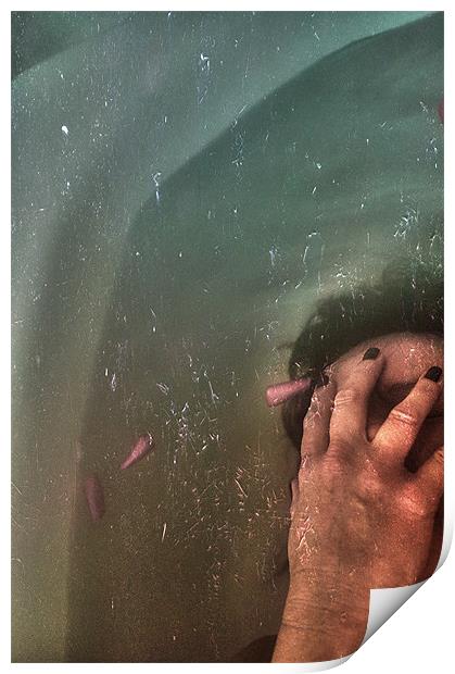 woman underwater Print by Dawn Cox