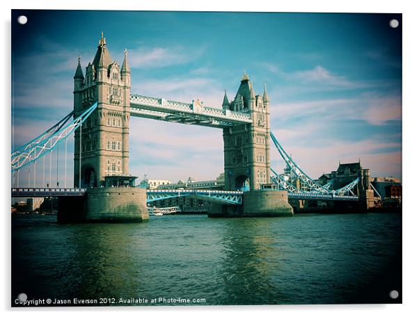 Tower Bridge - A Postcard Acrylic by J J Everson