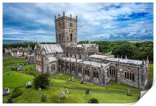 St Davids Cathedral, Pembrokeshire Print by Stephen Mole