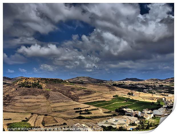 Hills of Gozo Print by William AttardMcCarthy