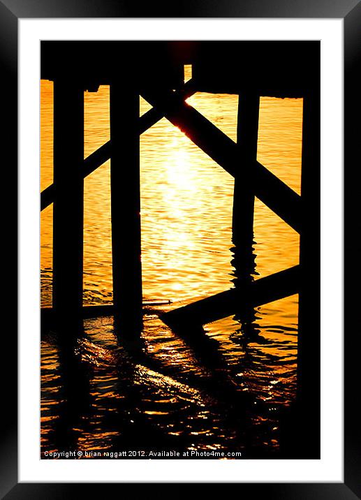 Dock Supports At Sunrise Turkey Bodrum Framed Mounted Print by Brian  Raggatt
