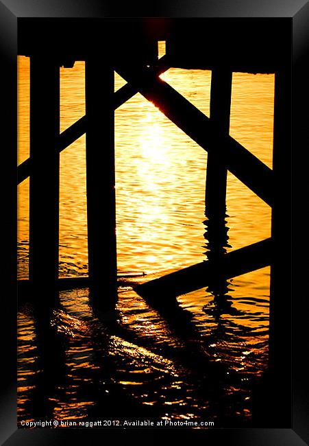 Dock Supports At Sunrise Turkey Bodrum Framed Print by Brian  Raggatt