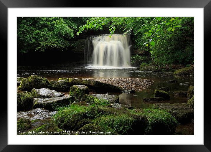 West Burton Falls in Wensleydale Framed Mounted Print by Louise Heusinkveld