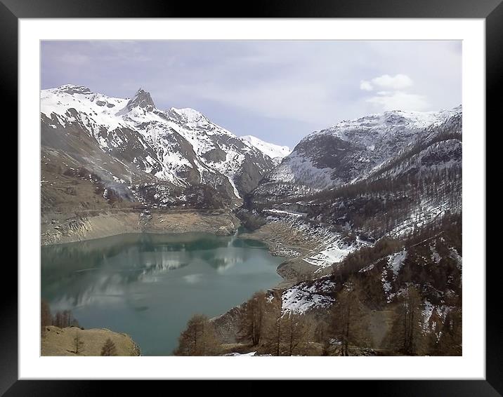 Alpine reservoir Framed Mounted Print by James Woodward