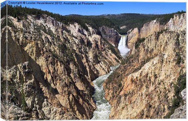 Yellowstone River Lower Falls Canvas Print by Louise Heusinkveld