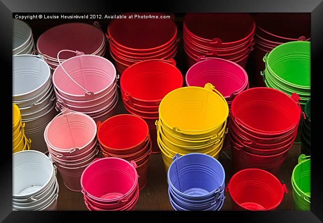Buckets Framed Print by Louise Heusinkveld