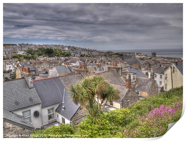 St Ives Rooftops Print by Allan Briggs
