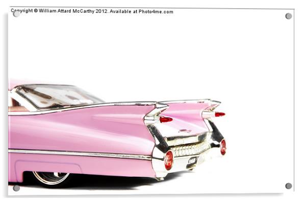 Pink Cadillac Acrylic by William AttardMcCarthy