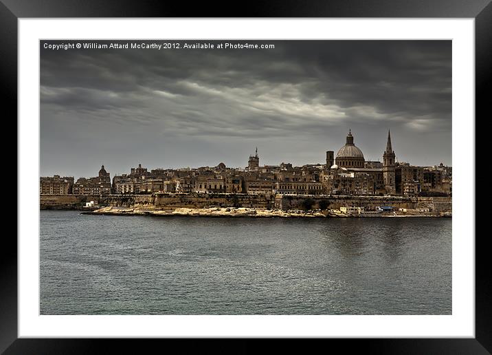 Overcast Valletta Framed Mounted Print by William AttardMcCarthy