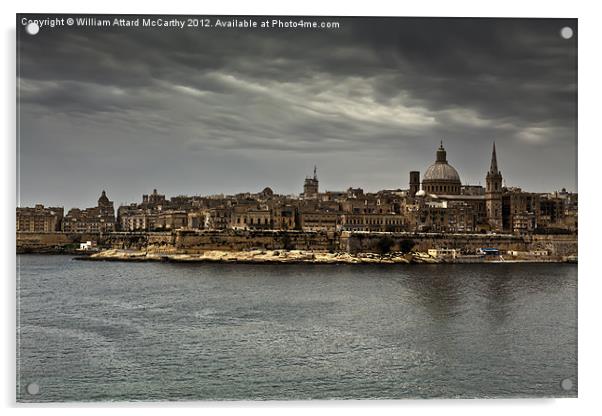 Overcast Valletta Acrylic by William AttardMcCarthy