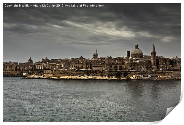 Overcast Valletta Print by William AttardMcCarthy