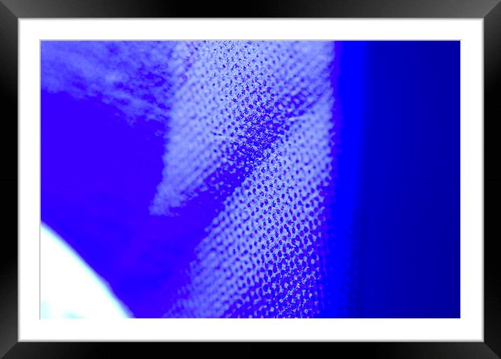 BLUE HALFTONE abstract photograph texture in brigh Framed Mounted Print by Andy Smy