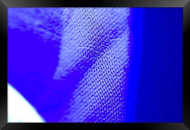 BLUE HALFTONE abstract photograph texture in brigh Framed Print by Andy Smy
