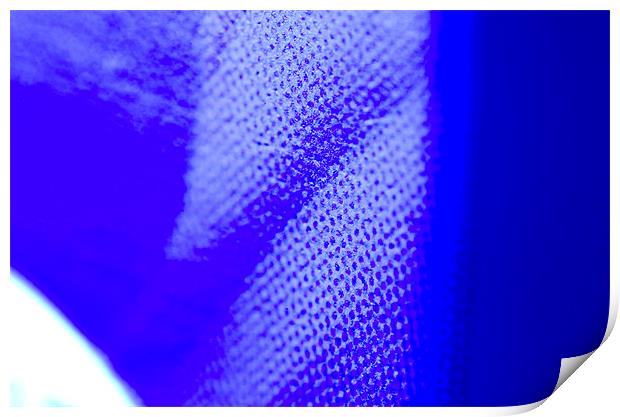 BLUE HALFTONE abstract photograph texture in brigh Print by Andy Smy